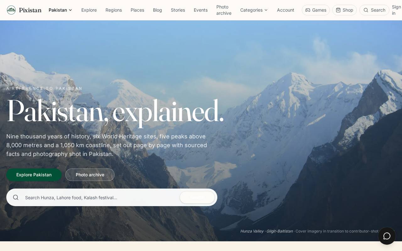 Pixistan website homepage